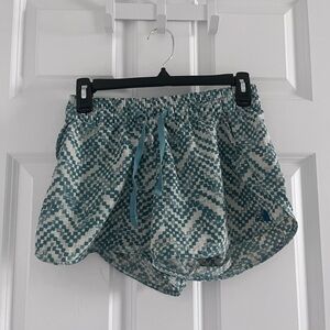 The North Face Teal and White Athletic Shorts